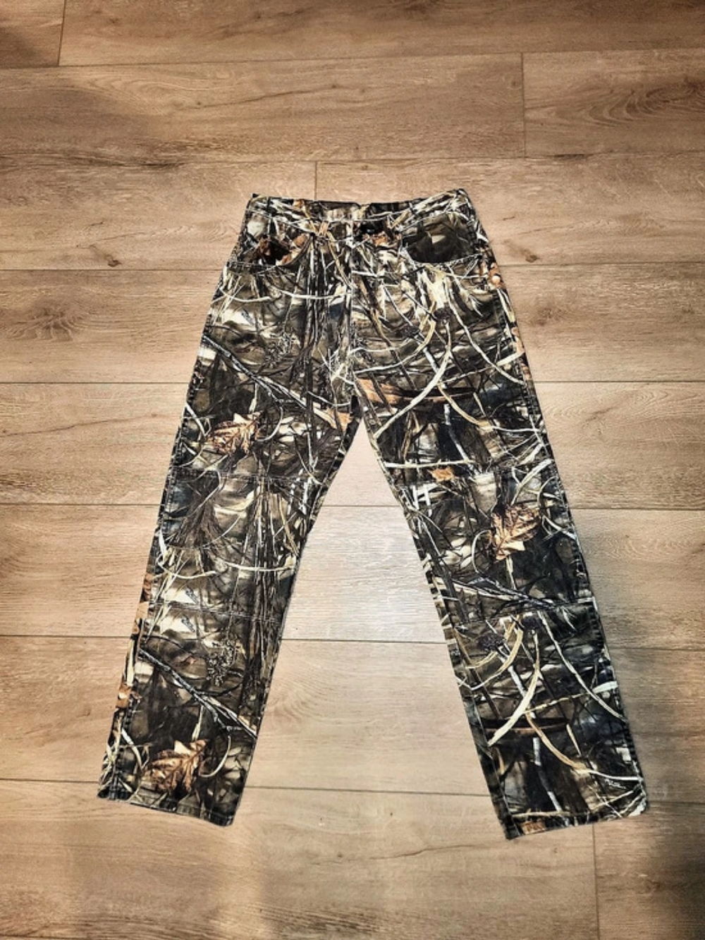 Vintage Y2K Wrangler Camo Double Knee Cotten Pants Mens Size 34x34 Good Conditio